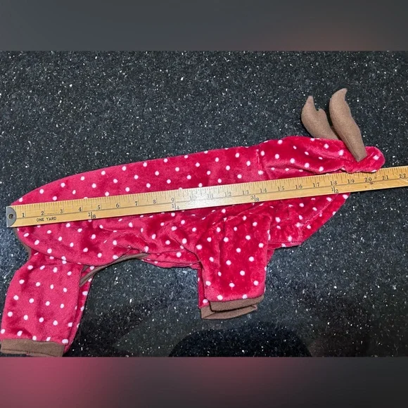 Host Pick🎉Luv Gear Red Reindeer Dog Pajamas Sweater Costume w/ Antlers Small M - Picture 4 of 12